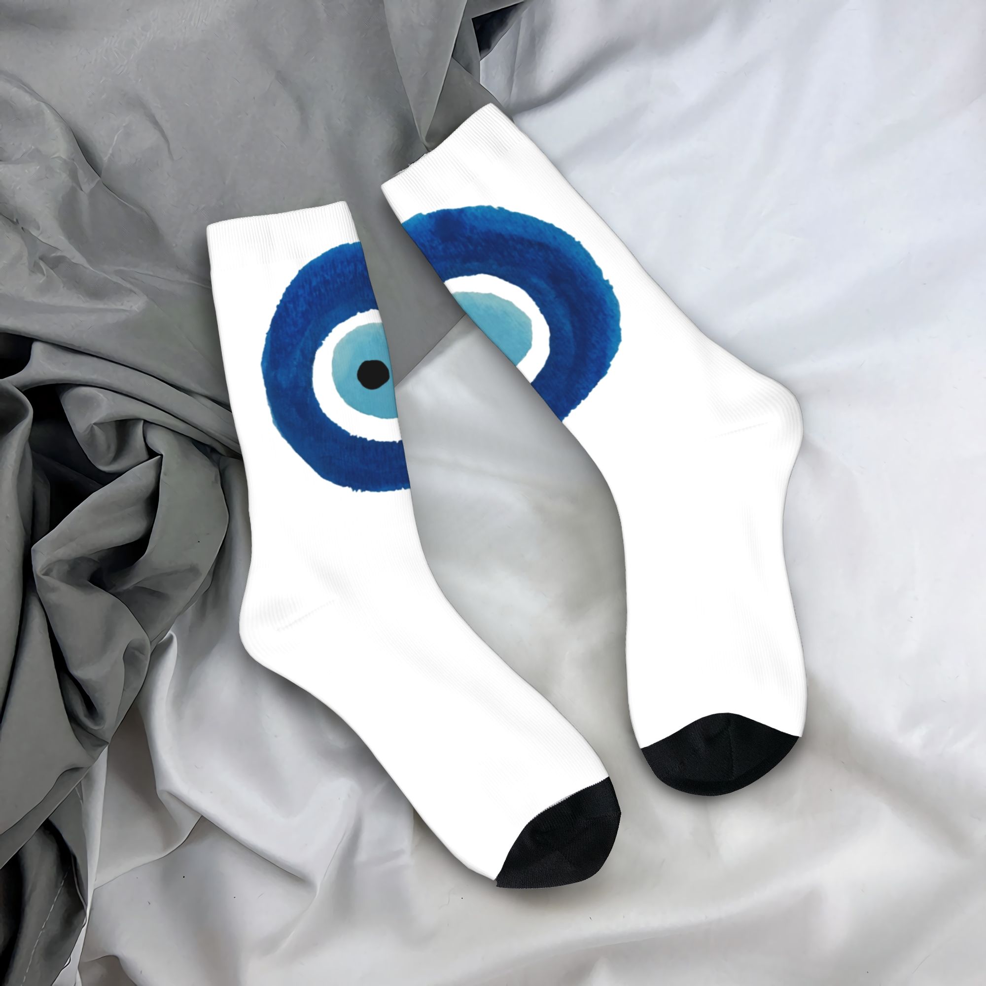 Dress Sock Men - Custom Watercolor Evil Eye Nazar Painting