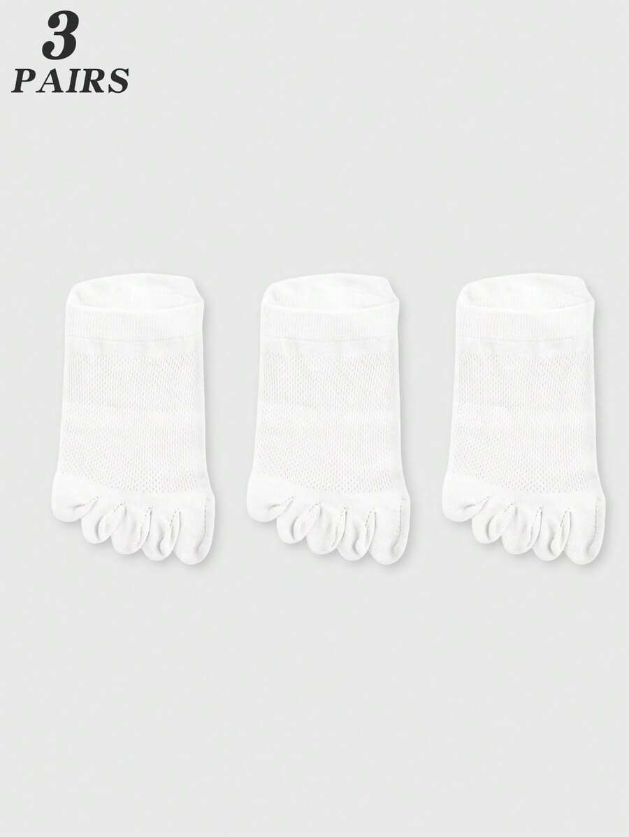 3 Pairs White Mesh Toe Socks F - Ankle Sock Low Cut avaliação e preço