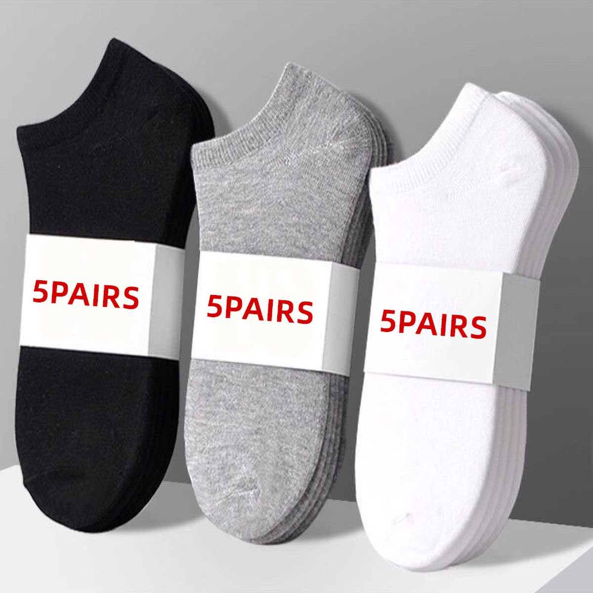 5 Pairs Unisex Casual Plain Co - Ankle Sock Low Cut avaliação e preço