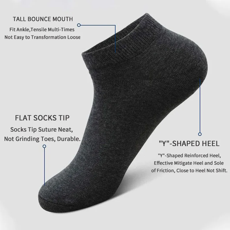 5 Pairs Unisex Casual Plain Co - Ankle Sock Low Cut avaliação e preço