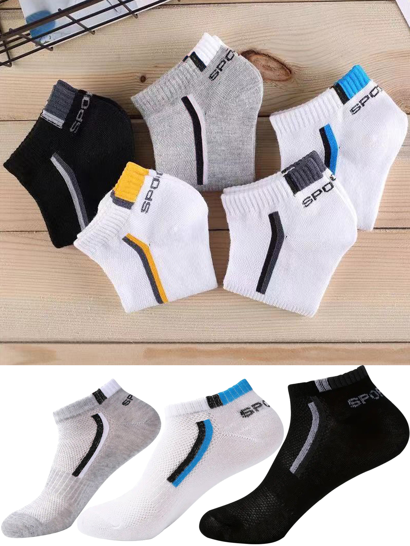 30pairs Men's Fashion Cotton B - Ankle Sock Low Cut avaliação e preço