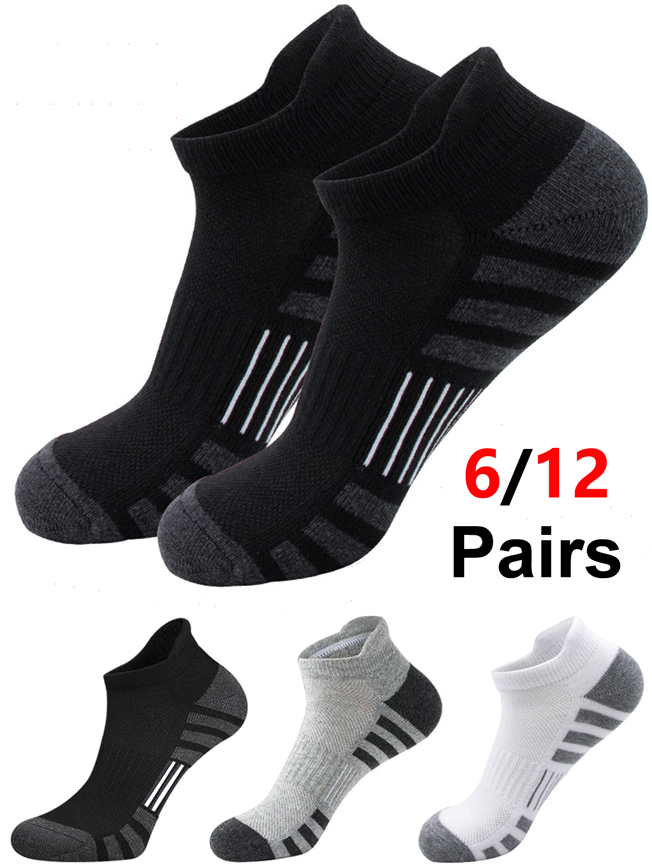 6/24 Pairs Cushioned Breathabl - Athletic Sock Cushion avaliação e preço