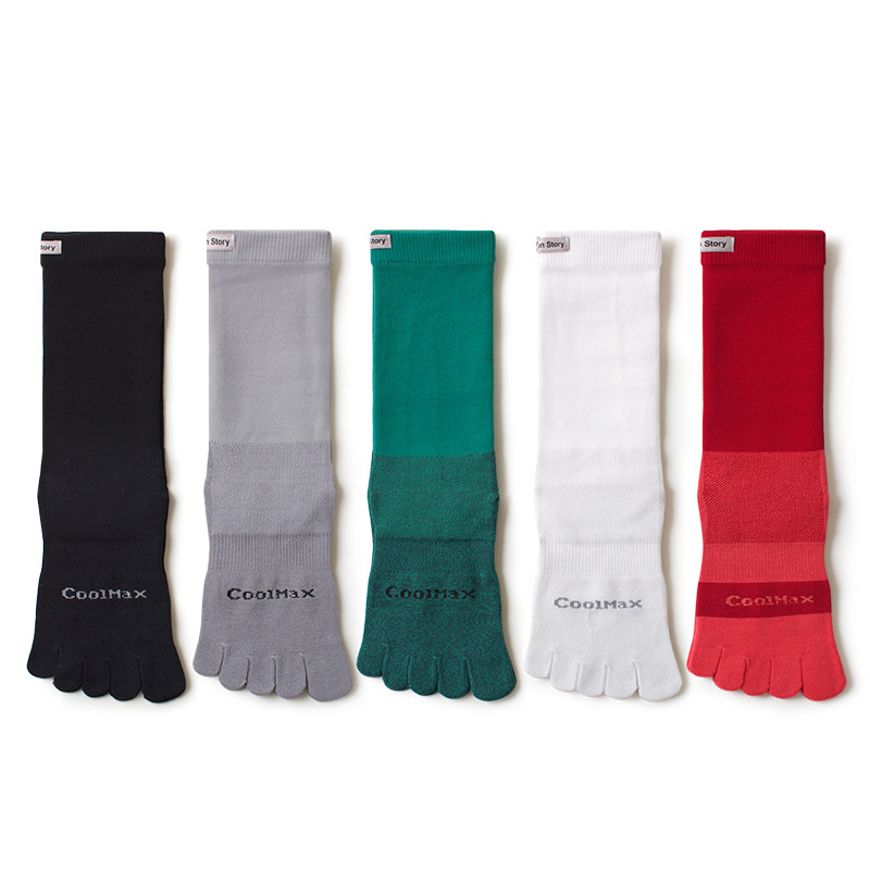 1/5 Pairs Men's High Crew Five - Toe Sock Split avaliação e preço