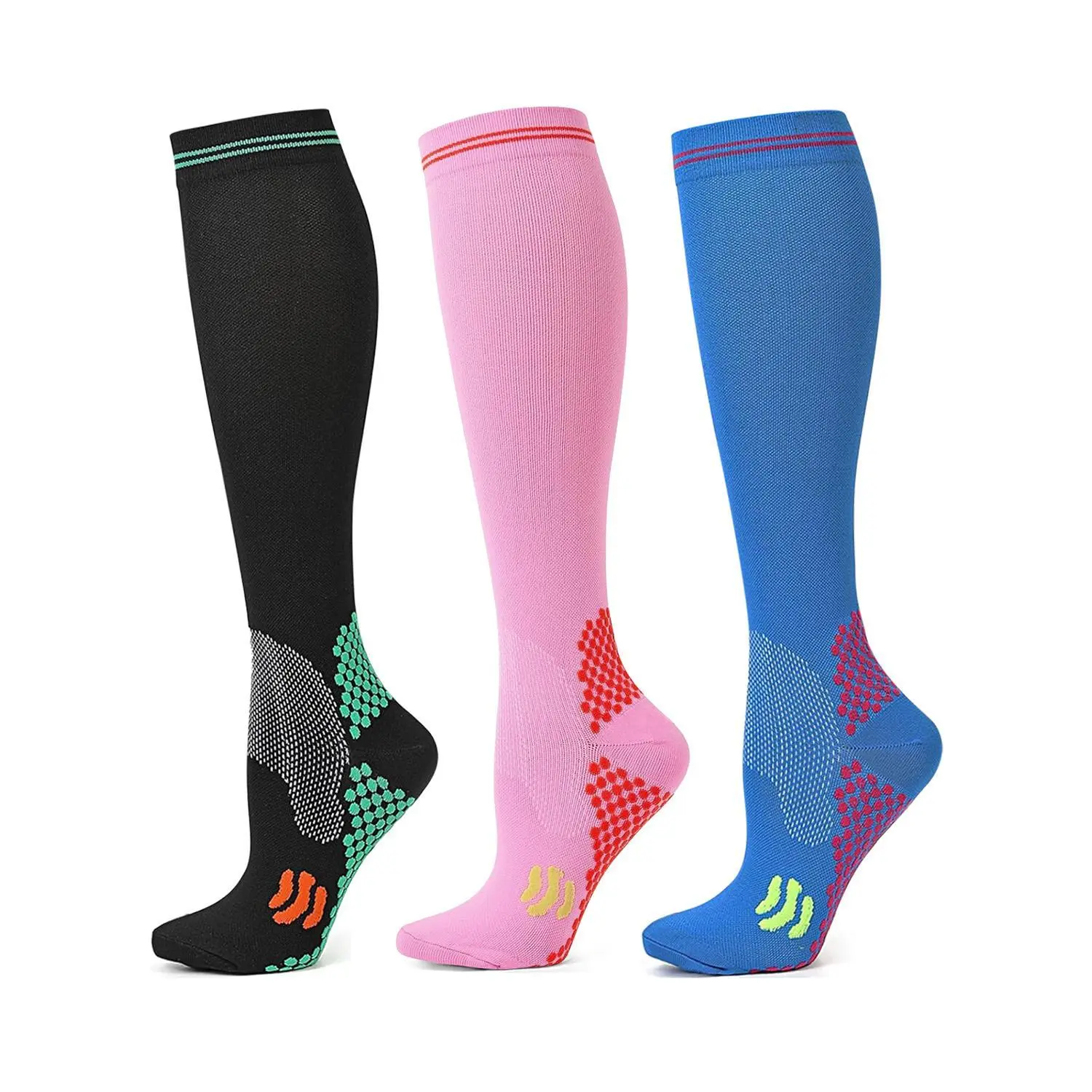 3 Pairs Compression Socks Unis - Knee High Sock Women avaliação e preço