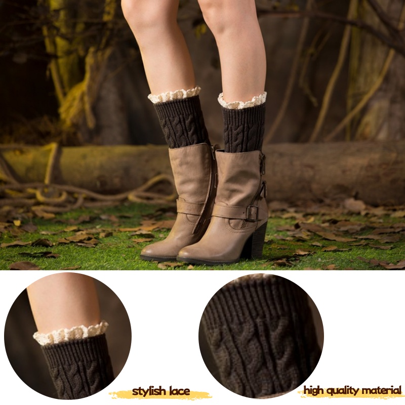Winter Knit Solid Leg Warmers  - Thermal Sock Winter avaliação e preço
