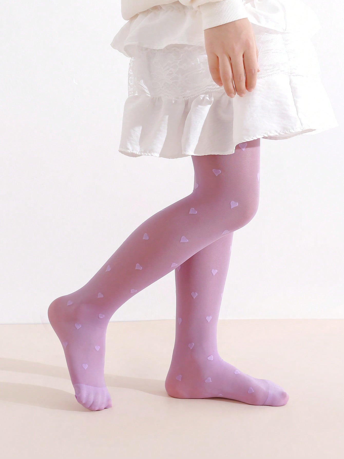 3Pcs Girls Heart Print Tights  - Tights Pantyhose Sheer avaliação e preço