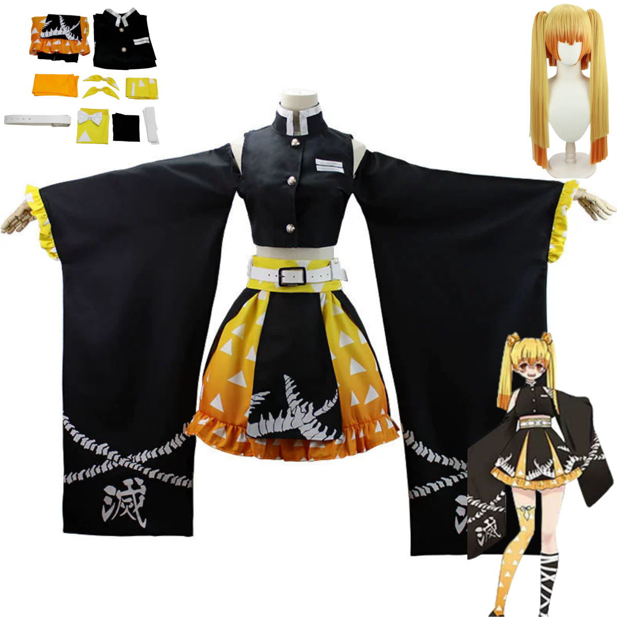 Anime Agatsuma Zenitsu Cosplay - Dress Sock Men avaliação e preço