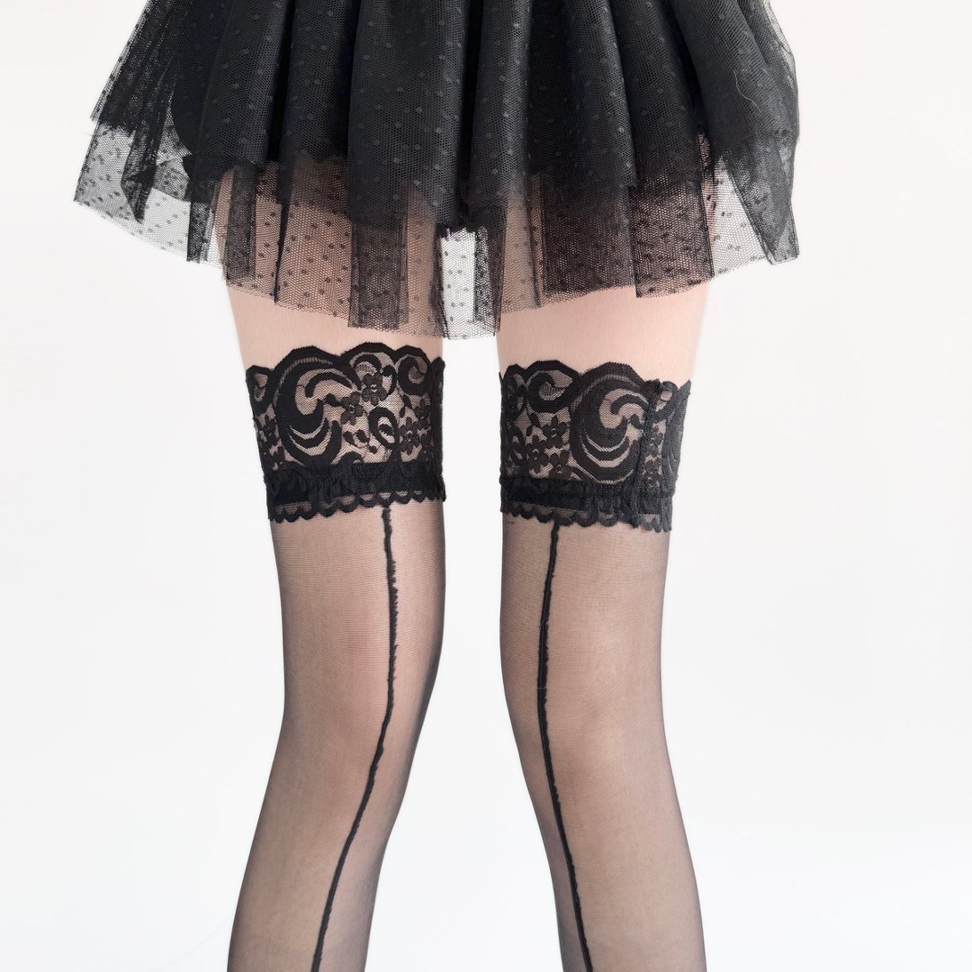 Lace Top Sheer Thigh High Stoc - Thigh High Sock Stay Up avaliação e preço