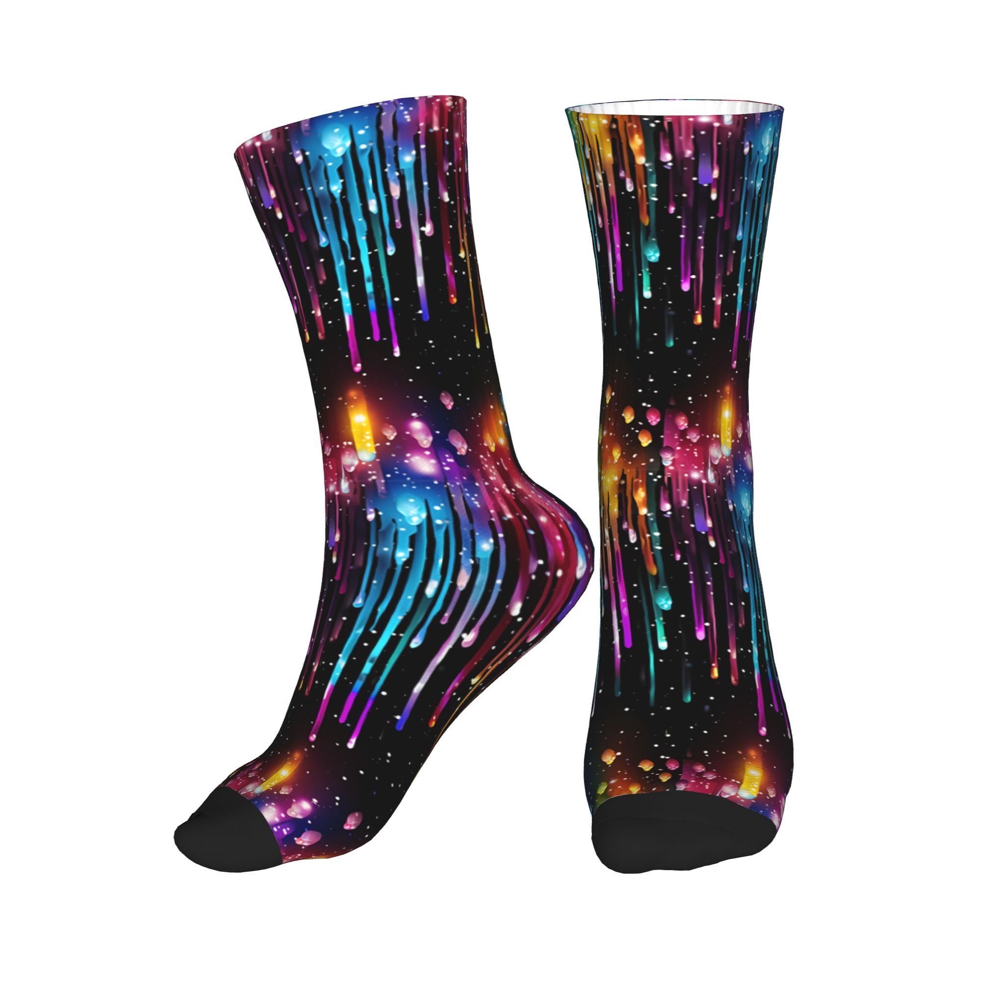 Cute Men's Dripping Rainbow Li - Dress Sock Men avaliação e preço