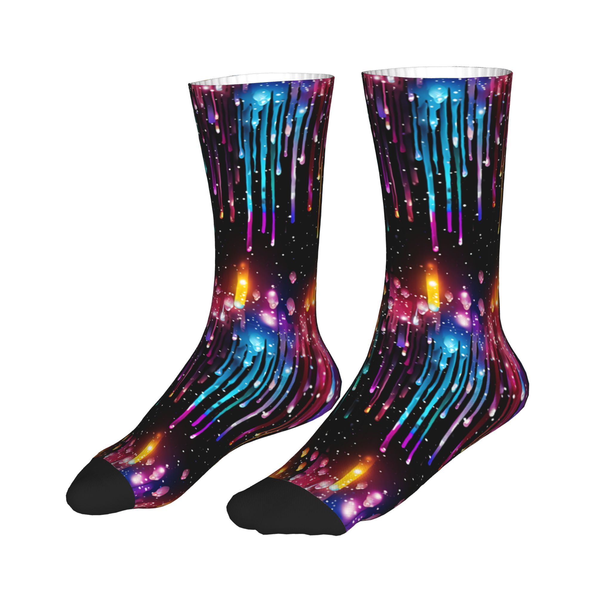Cute Men's Dripping Rainbow Li - Dress Sock Men avaliação e preço