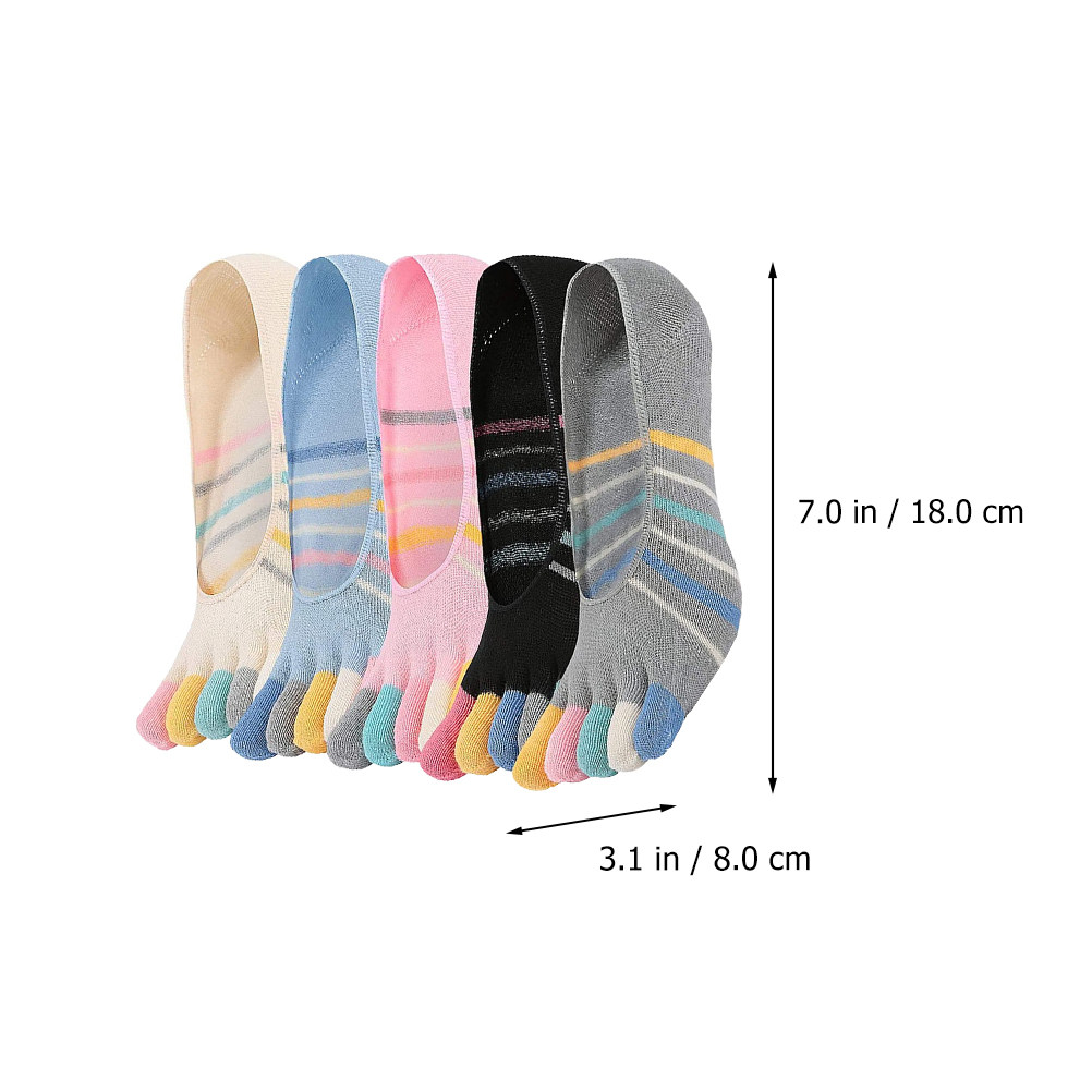 5 Pairs Yoga Five Finger Socks - Invisibility Sock Loafer avaliação e preço