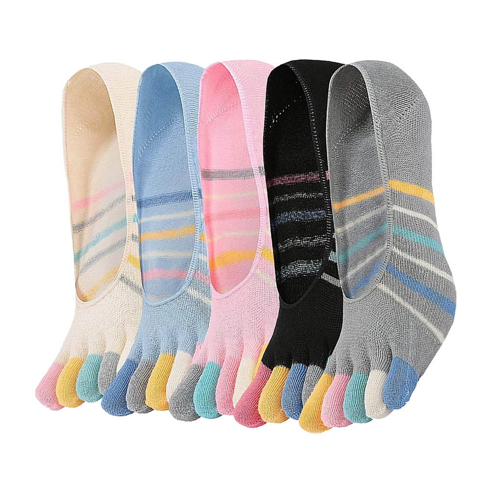 5 Pairs Yoga Five Finger Socks - Invisibility Sock Loafer avaliação e preço