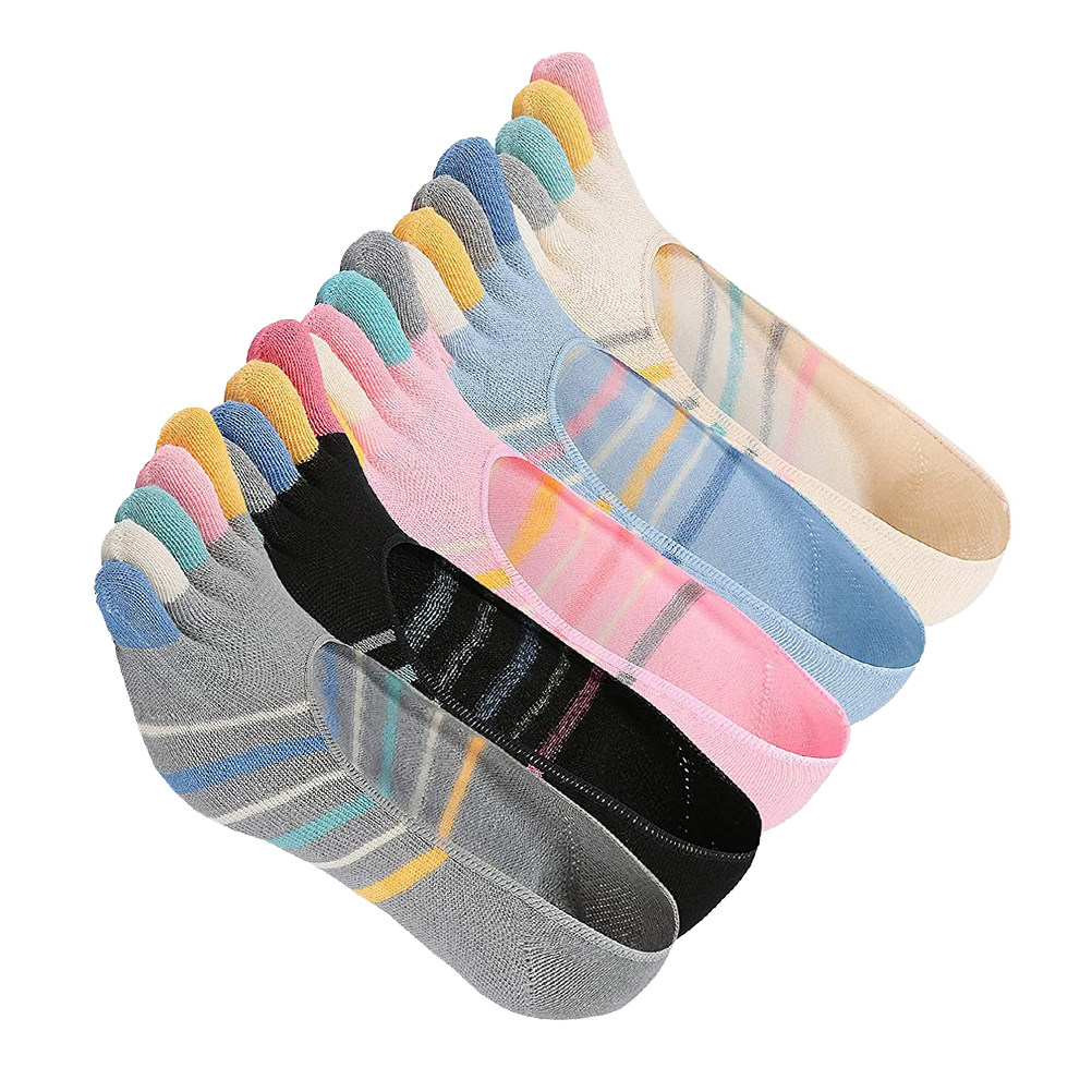 5 Pairs Yoga Five Finger Socks - Invisibility Sock Loafer avaliação e preço