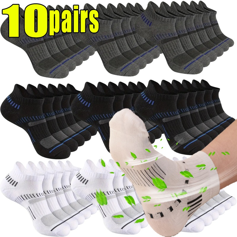 1-10pairs Breathable Mesh Men  - Ankle Sock Low Cut avaliação e preço