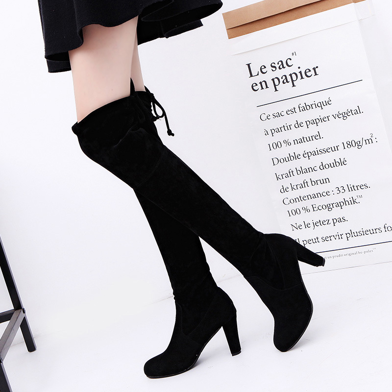 Women's Boots Stretch Fabric O - Knee High Sock Women avaliação e preço