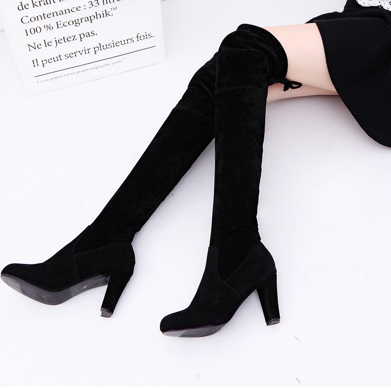 Women's Boots Stretch Fabric O - Knee High Sock Women avaliação e preço