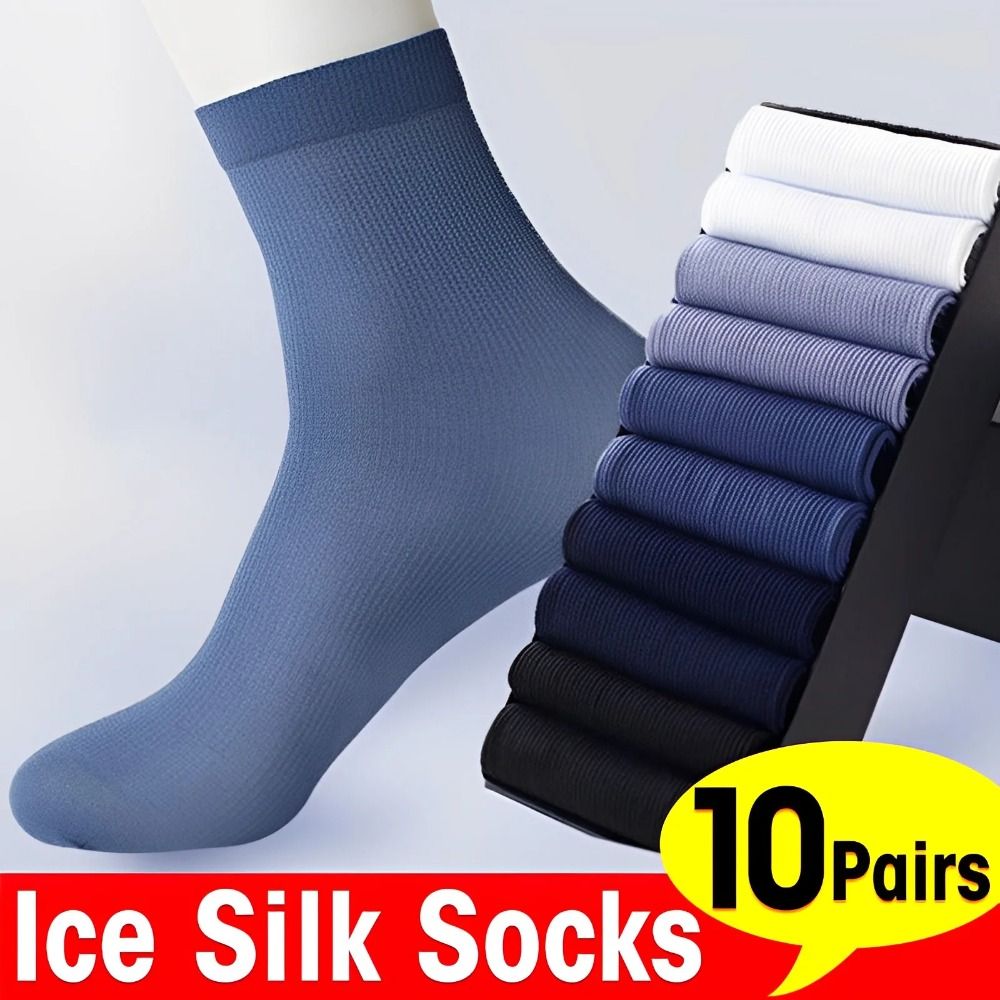 10pairs New Breathable Men Ice - Silk Sock Bamboo avaliação e preço