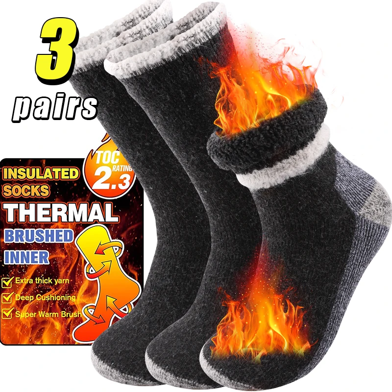 3Pairs High-Quality Thicken Wi - Thermal Sock Winter avaliação e preço
