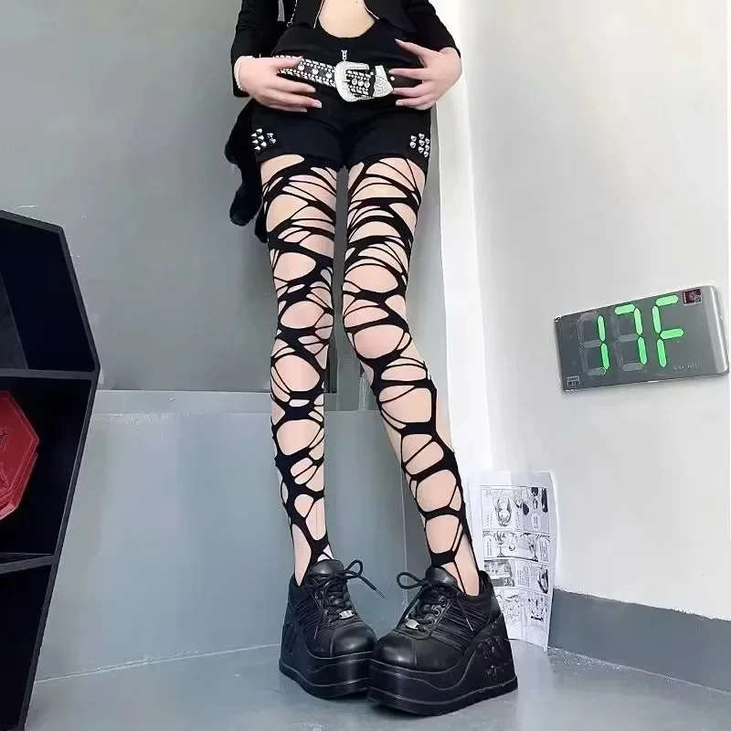 Sexy Black Ripped Fishnet Tigh - Fishnet Stocking Women avaliação e preço