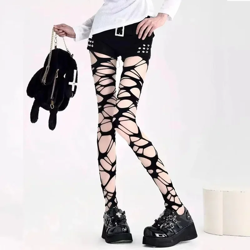 Sexy Black Ripped Fishnet Tigh - Fishnet Stocking Women avaliação e preço
