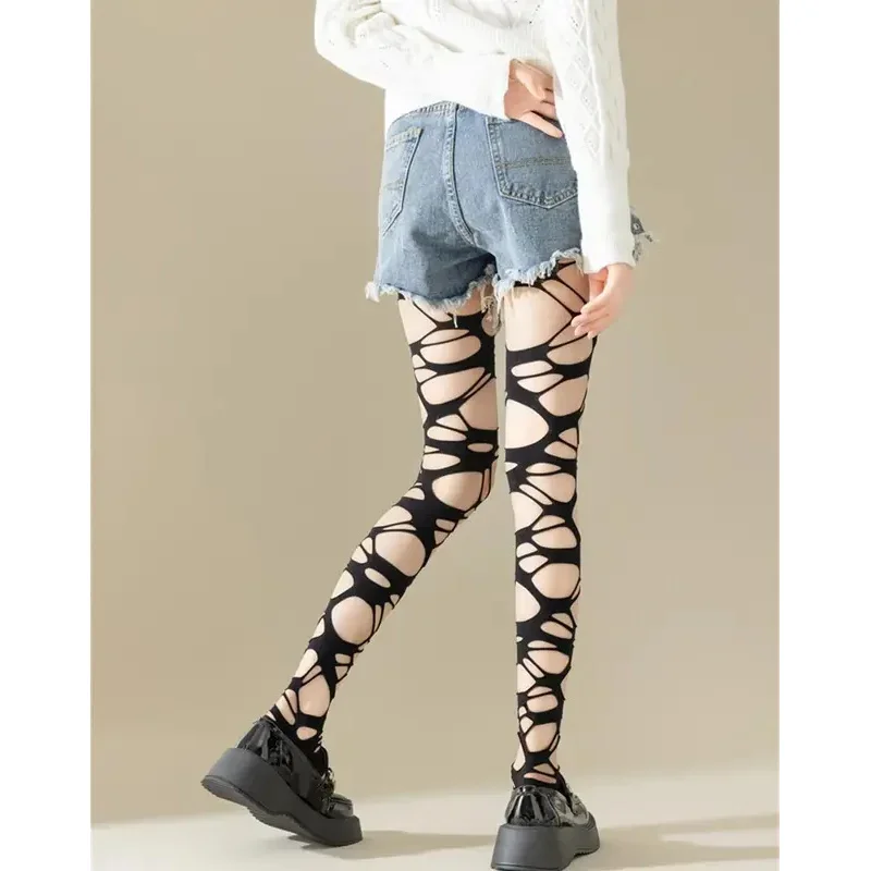 Sexy Black Ripped Fishnet Tigh - Fishnet Stocking Women avaliação e preço