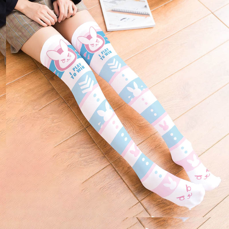 Game OW D.Va Cartoon Printed K - Silk Sock Bamboo avaliação e preço