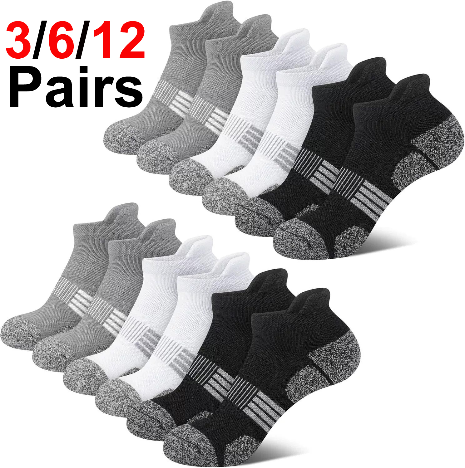 Men's Ankle Socks 6/12 Pairs B - Ankle Sock Low Cut avaliação e preço