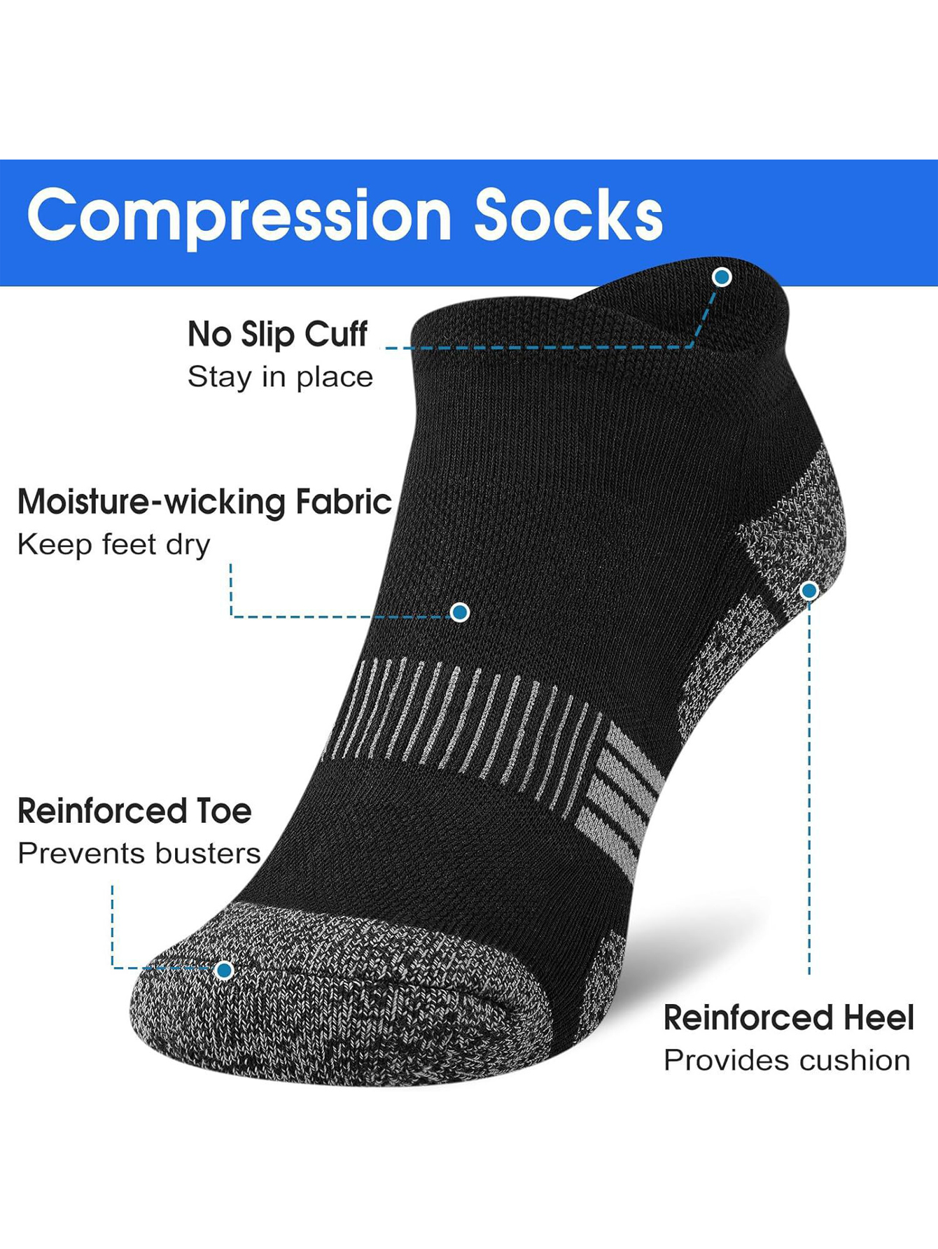 Men's Ankle Socks 6/12 Pairs B - Ankle Sock Low Cut avaliação e preço