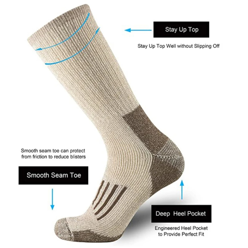 80% Wool Socks Warm Thicken Hi - Wool Hiking Sock avaliação e preço