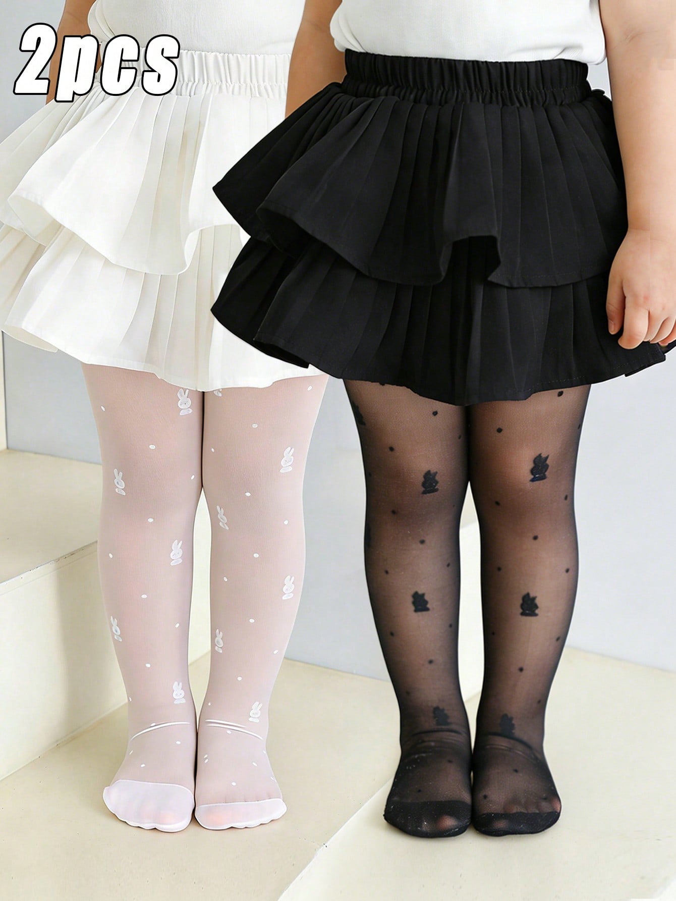 2Pack Toddler Girl Rabbit Prin - Tights Pantyhose Sheer avaliação e preço