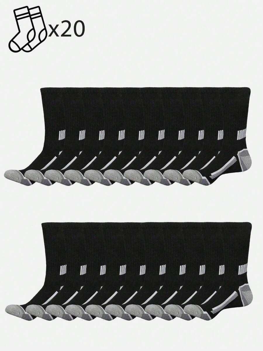 20 Pairs Mens Striped Cushione - Athletic Sock Cushion avaliação e preço