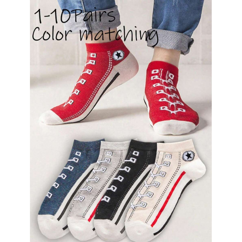 5/10 Pairs Multi-Color Breatha - Ankle Sock Low Cut avaliação e preço