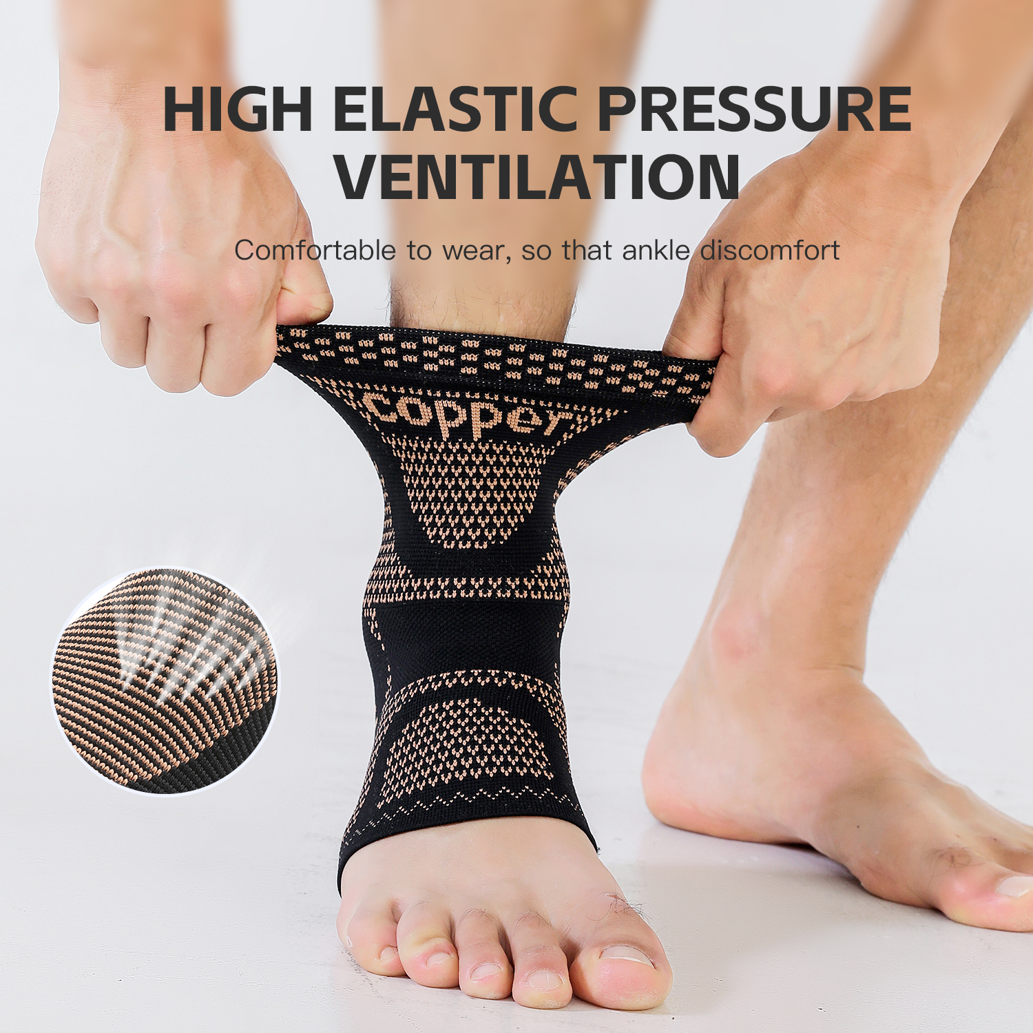 1/2 piece Copper Ankle Brace,I - Ankle Brace Sock avaliação e preço