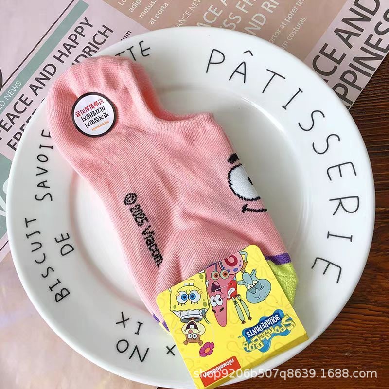 4PCS Hot Cute SpongeBob Square - Invisibility Sock Loafer avaliação e preço