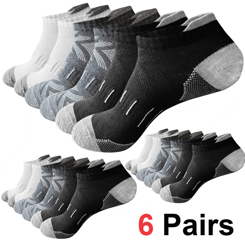 6Pairs Men's Arrow Print Ankle - Athletic Sock Cushion avaliação e preço