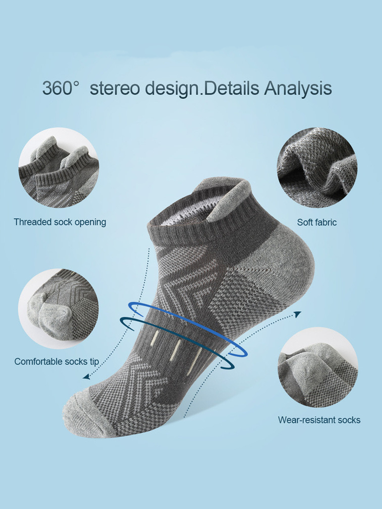 6Pairs Men's Arrow Print Ankle - Athletic Sock Cushion avaliação e preço