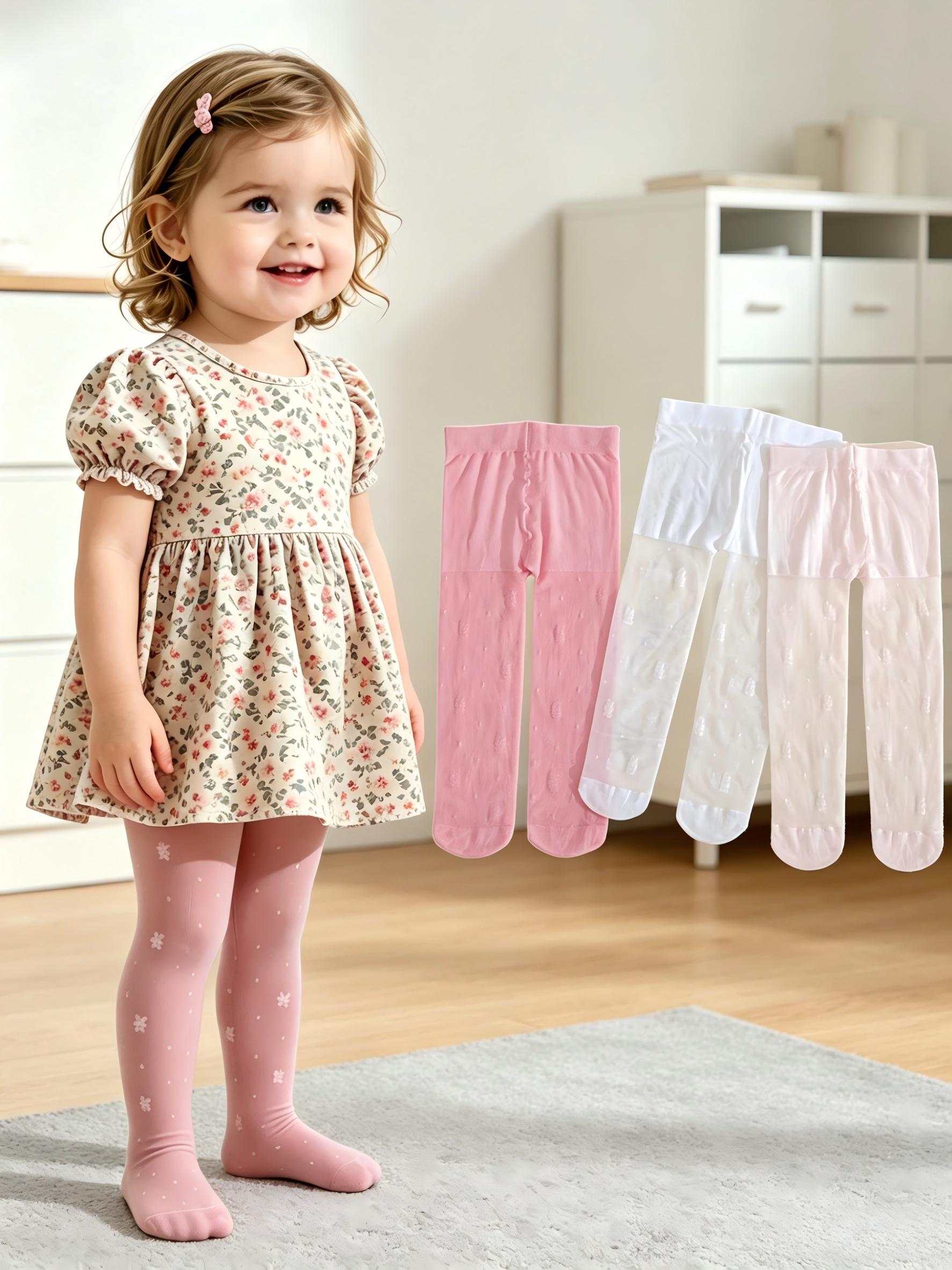 3Pack Toddler Girls Floral Pri - Tights Pantyhose Sheer avaliação e preço