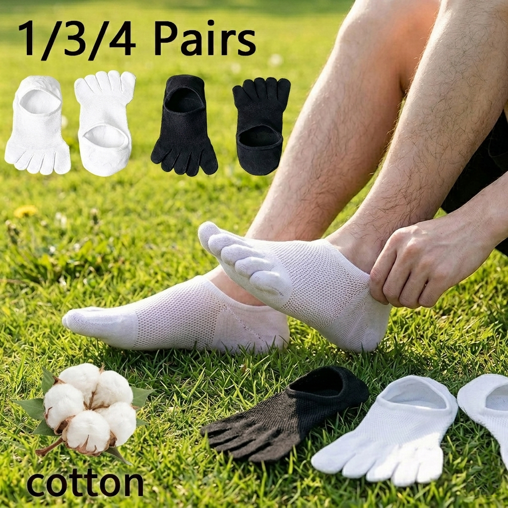 1/3/4 Pairs,Unisex Cotton Five - Toe Sock Split avaliação e preço