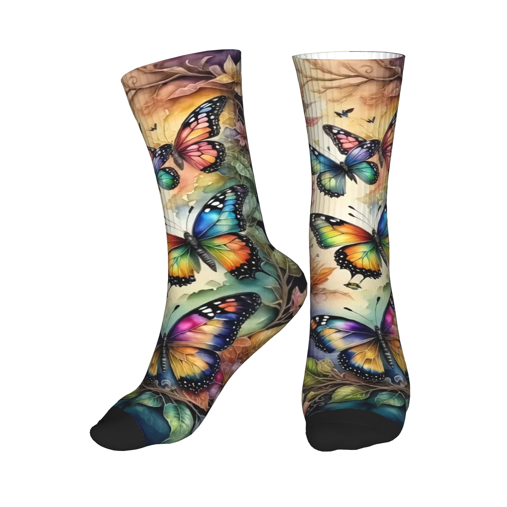 Colorful Butterflies and Flowe - Dress Sock Men avaliação e preço