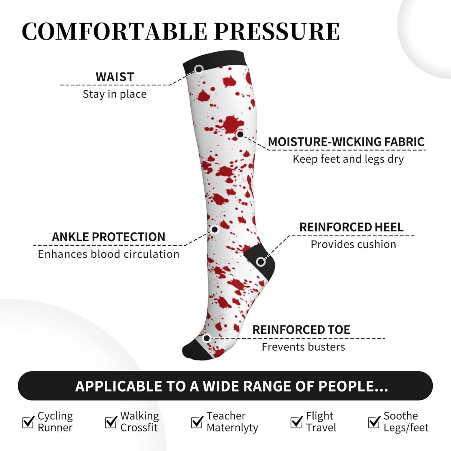 Compression Socks Calf Knee Hi - Knee High Sock Women avaliação e preço
