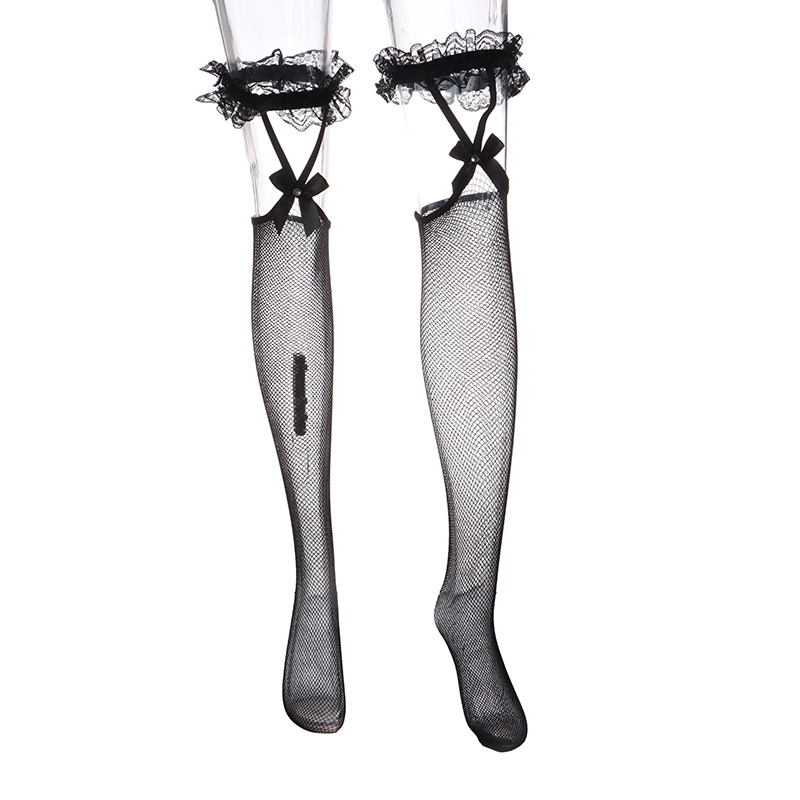 1Pair Sexy Mesh Fishnet Thigh  - Fishnet Stocking Women avaliação e preço