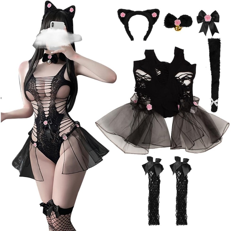 Women Sexy Lingerie Cosplay Ca - Fishnet Stocking Women avaliação e preço