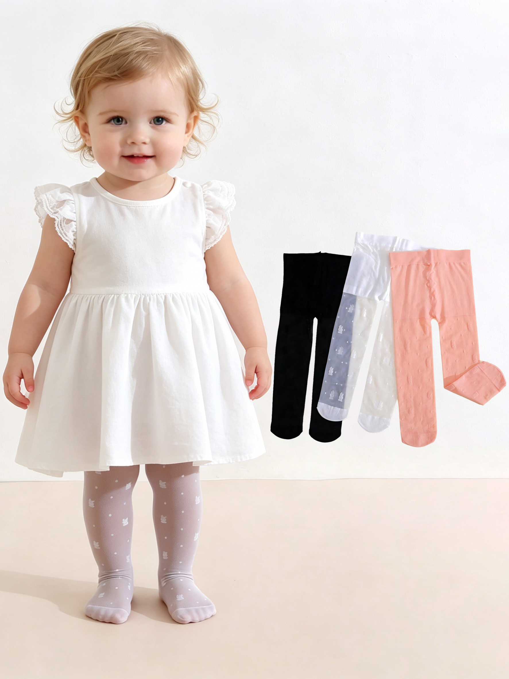 3Pack Toddler Girl Rabbit Prin - Tights Pantyhose Sheer avaliação e preço