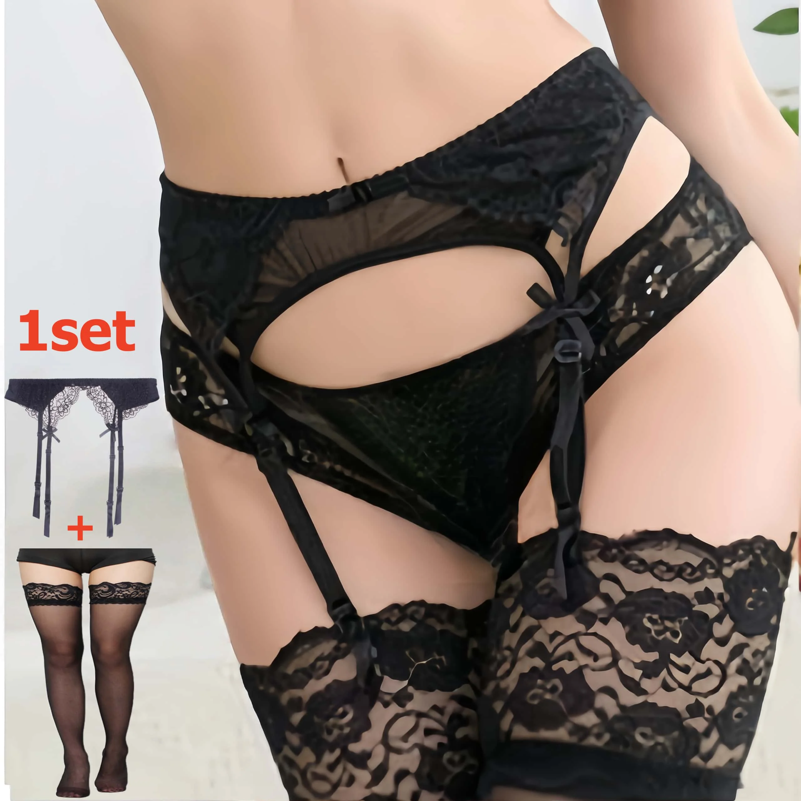 2PCS Women's Suspender Lace St - Tights Pantyhose Sheer avaliação e preço