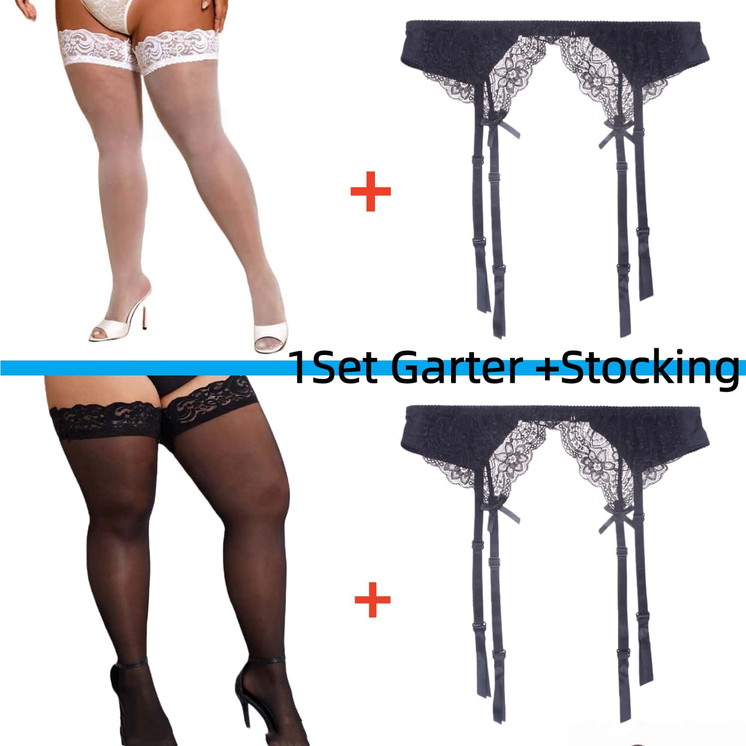 2PCS Women's Suspender Lace St - Tights Pantyhose Sheer avaliação e preço