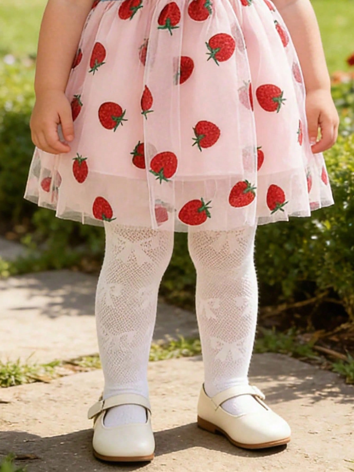 3/1 Pcs Girls White Bow Print  - Tights Pantyhose Sheer avaliação e preço