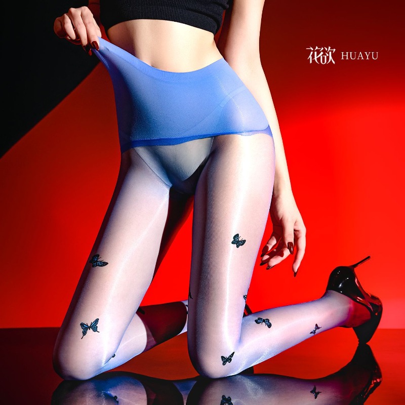 Unisex Butterfly Oil Glossy Pa - Tights Pantyhose Sheer avaliação e preço