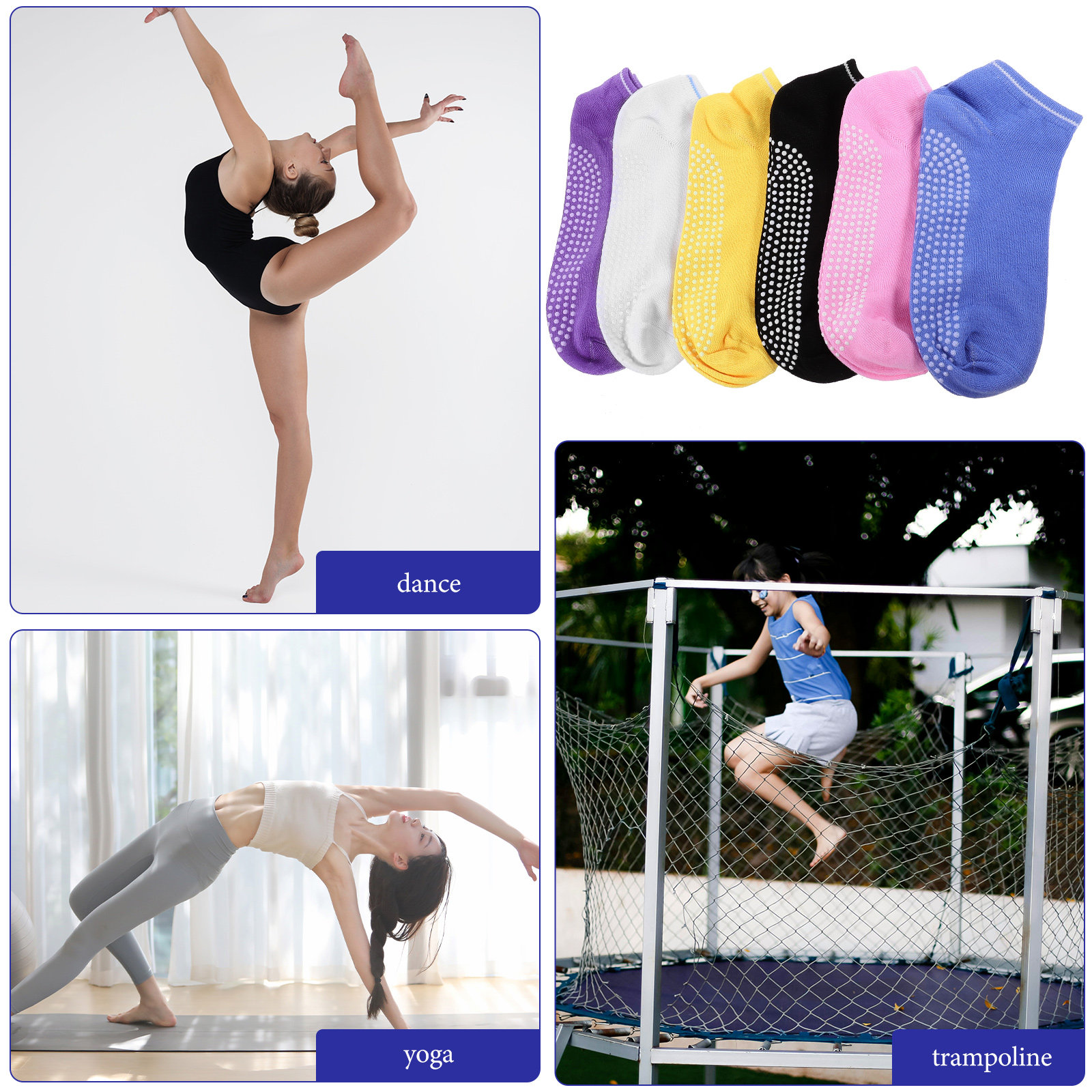 6Pairs Breathable Anti-Slip Yo - Grip Sock Yoga avaliação e preço