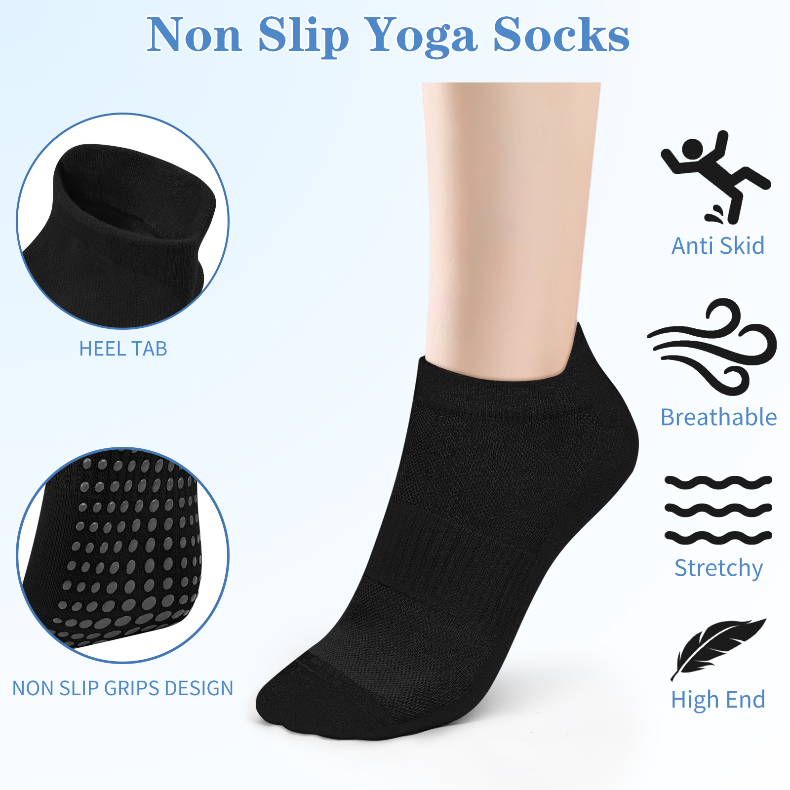 3 Pairs Yoga Socks Women Cotto - Grip Sock Yoga avaliação e preço