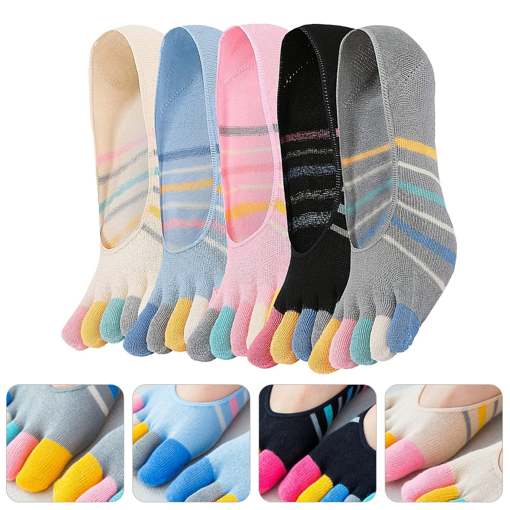 5Pairs Women Finger Toe Socks  - Invisibility Sock Loafer avaliação e preço